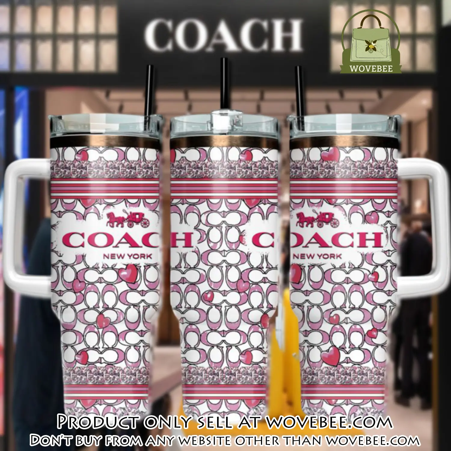 Pink coach logo stanley tumbler logo 40oz stanley tumbler ktb1065 wvb1136229
